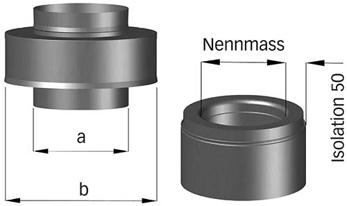Ansatzteil Typ 1 - für isolierte Stahlkamine