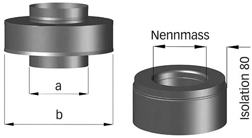 Ansatzteil Typ 1 - für isolierte Stahlkamine